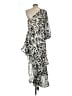 Alexis 100% Polyester Graphic Silver Cocktail Dress Size L - photo 2