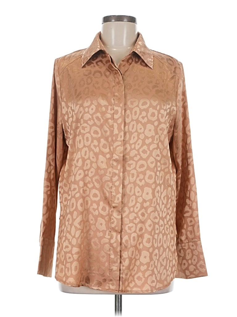 Pre-owned 12th Tribe Long Sleeve Blouse In Tan