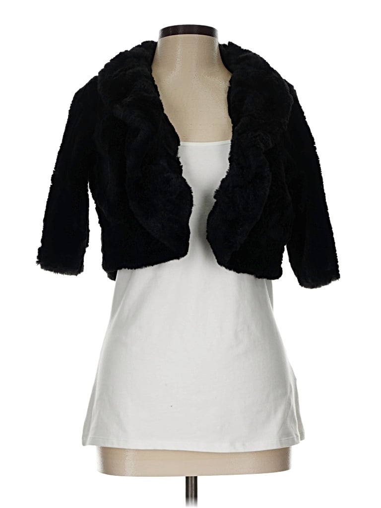 Pre-owned Signature By Robbie Bee Faux Fur Jacket In Black