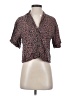 PrAna Floral Brown Short Sleeve Blouse Size XS - photo 1