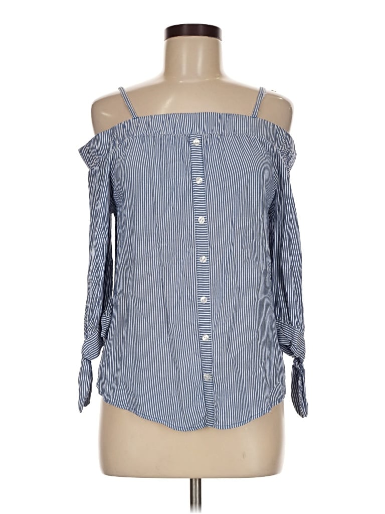 Pre-owned Iz Byer 3/4 Sleeve Blouse In Blue