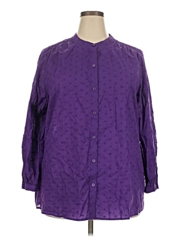 Lane Bryant 3/4 Sleeve Button-Down Shirt (view 1)