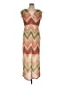 Chico's 100% Polyester Chevron-herringbone Tan Casual Dress Size Lg (2) - photo 1