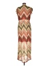 Chico's 100% Polyester Chevron-herringbone Tan Casual Dress Size Lg (2) - photo 2