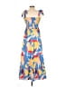 Unbranded 100% Polyester Tropical Blue Casual Dress Size L - photo 2