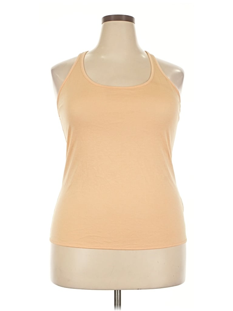 Pre-owned Zyia Active Tank Top Tan Halter Neckline Tops