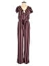 Derek Heart Stripes Burgundy Jumpsuit Size S - photo 1