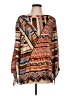 Chico's Aztec Or Tribal Print Brown Long Sleeve Blouse Size Lg (2) - photo 1
