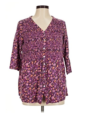 J.Jill 3/4 Sleeve Button-Down Shirt (view 1)
