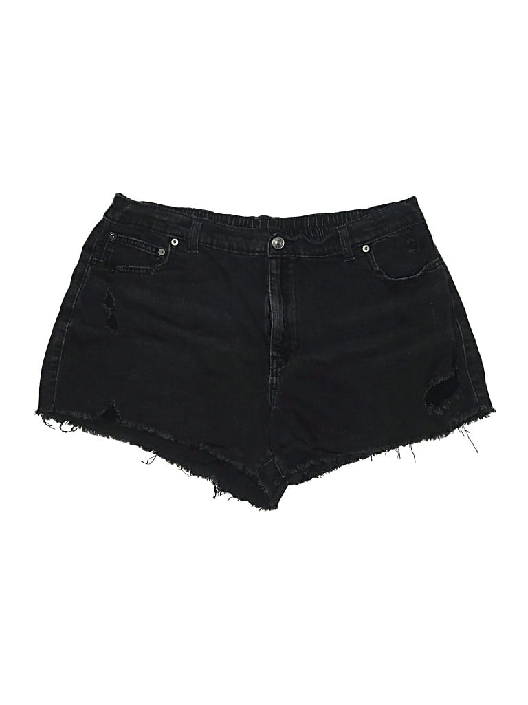 Pre-owned Aerie Denim Shorts In Black