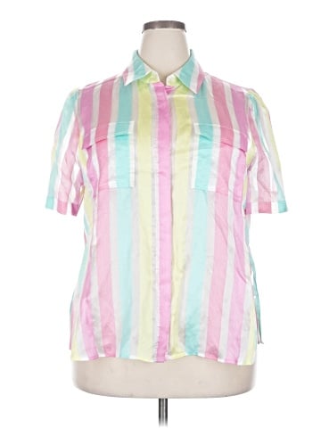 Halogen Short Sleeve Button-Down Shirt (view 1)