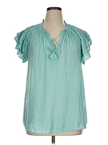 Rose + Olive Short Sleeve Blouse (view 1)