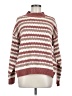 Line & Dot 100% Polyester Stripes Burgundy Pullover Sweater Size M - photo 1