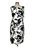 Albert Nipon 100% Polyester Graphic Silver Cocktail Dress Size 10 - photo 1