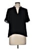 The Limited 100% Polyester Black Short Sleeve Blouse Size M (petite) - photo 1