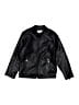 Assorted Brands Solid Black Faux Leather Jacket Size 120 cm / US 6X - photo 1