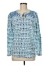PASSPORTS Blue Long Sleeve Blouse Size M - photo 1