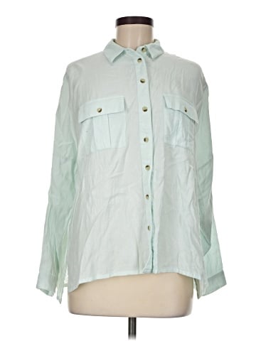 Topshop Long Sleeve Button-Down Shirt (view 1)