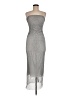 Zara 100% Polyester Houndstooth Silver Cocktail Dress Size M - photo 1