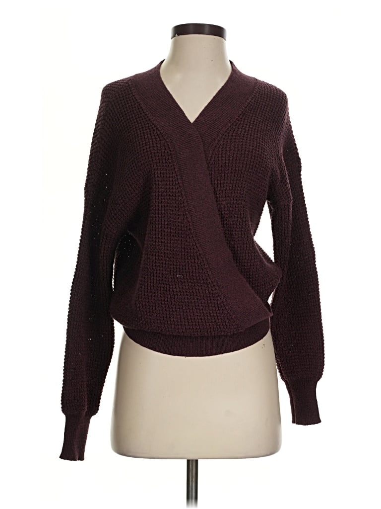 Pre-owned Astr Cardigan Sweater In Burgundy