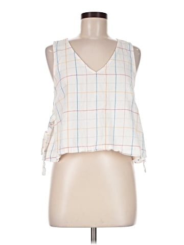 Madewell Side-Tie Tank Top in Windowpane (view 1)