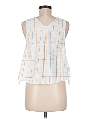 Madewell Side-Tie Tank Top in Windowpane (view 2)