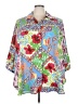 Cynthia Rowley 100% Polyester Tropical Blue 3/4 Sleeve Blouse Size 3X - photo 1