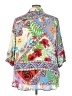 Cynthia Rowley 100% Polyester Tropical Blue 3/4 Sleeve Blouse Size 3X - photo 2