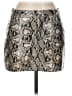 Le Lis Animal Print Silver Faux Leather Skirt Size M - photo 1