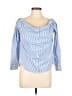 Express Stripes Blue 3/4 Sleeve Blouse Size L - photo 1