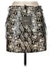 Le Lis Animal Print Silver Faux Leather Skirt Size M - photo 2