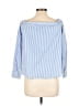 Express Stripes Blue 3/4 Sleeve Blouse Size L - photo 2