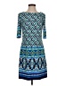 Eliza J Print Blue Casual Dress Size 2 - photo 1