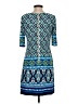 Eliza J Print Blue Casual Dress Size 2 - photo 2