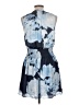 Ramy Brook 100% Polyester Print Blue Cocktail Dress Size L - photo 2