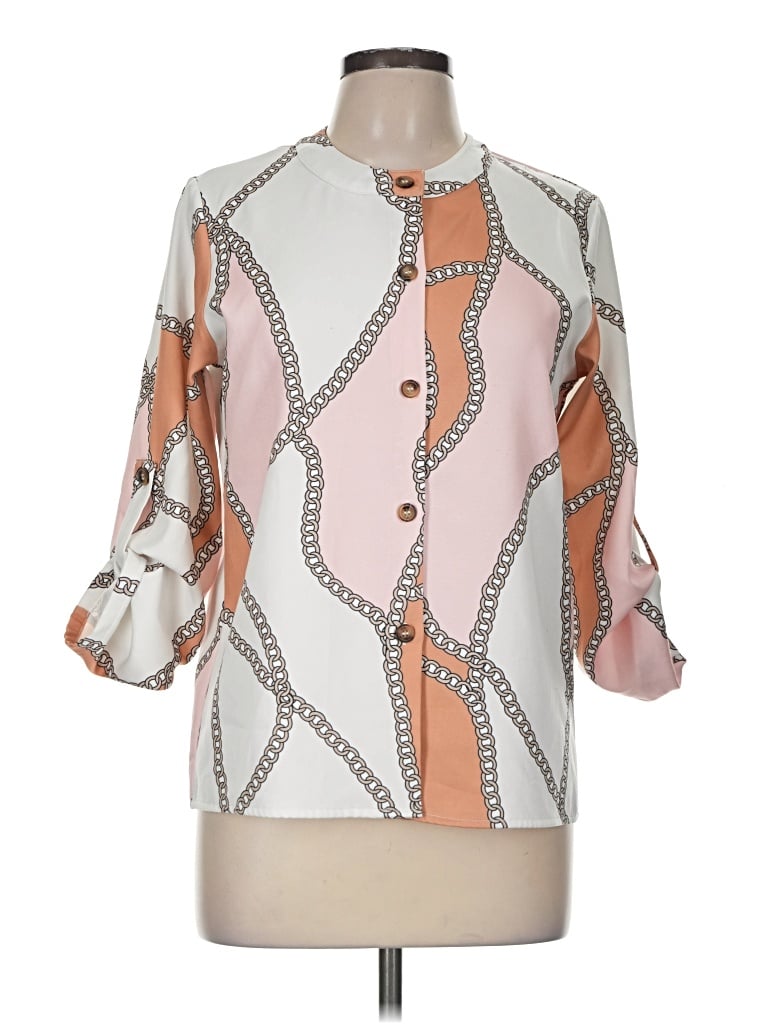 Pre-owned Made With Love 3/4 Sleeve Blouse In Pink