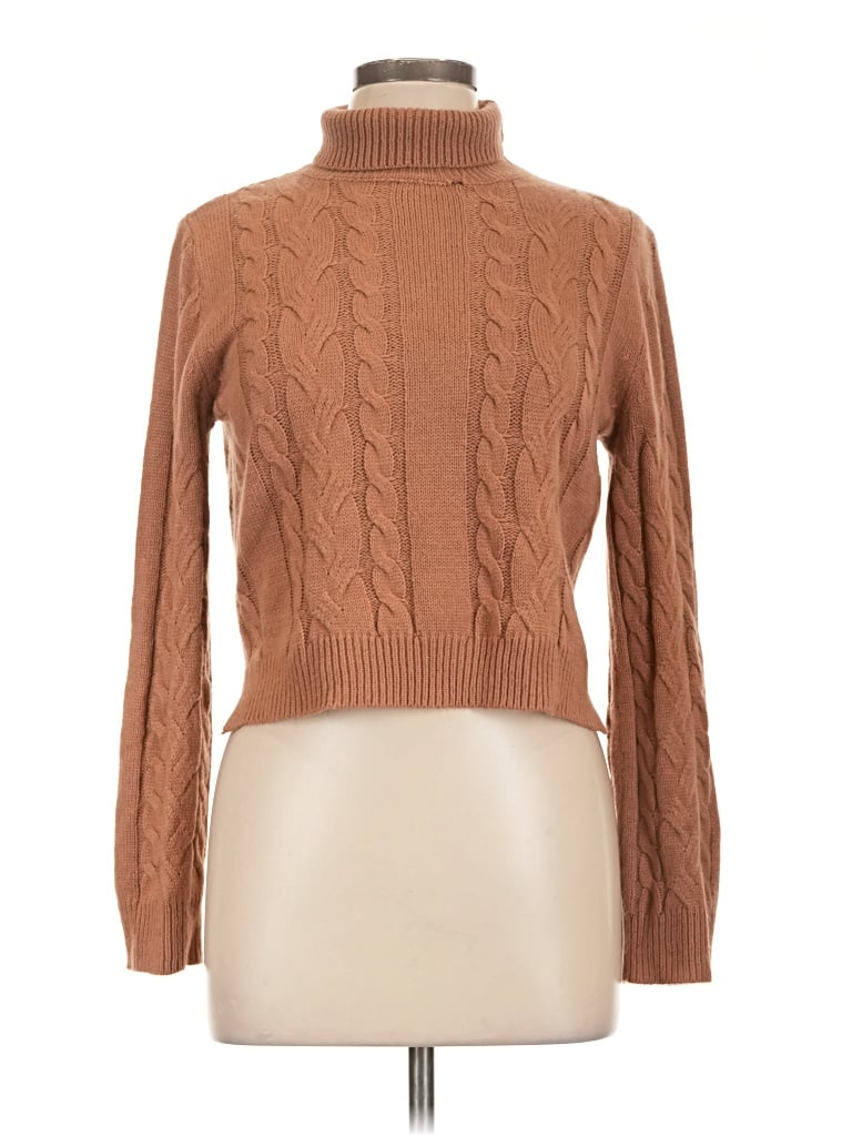 Pre-owned Shein Turtleneck Sweater In Brown