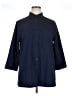 Chico's Solid Blue 3/4 Sleeve Button-Down Shirt Size XL - photo 1