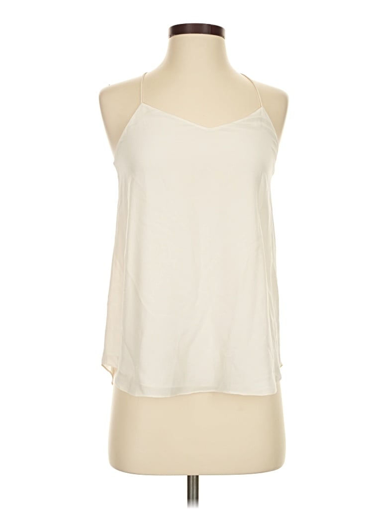 Pre-owned Club Monaco Sleeveless Silk Top Ivory Halter Neckline Tops