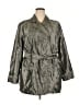 Buttons 100% Polyurethane Gray Trenchcoat Size 2X - photo 1
