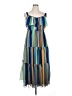 Taylor 100% Polyester Stripes Blue Casual Dress Size 14 - photo 1