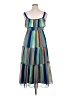 Taylor 100% Polyester Stripes Blue Casual Dress Size 14 - photo 2