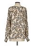 CAbi 100% Polyester Animal Print Tan Long Sleeve Blouse Size S - photo 2
