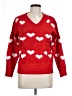 Unbranded 100% Acrylic Hearts Red Pullover Sweater Size L - photo 1