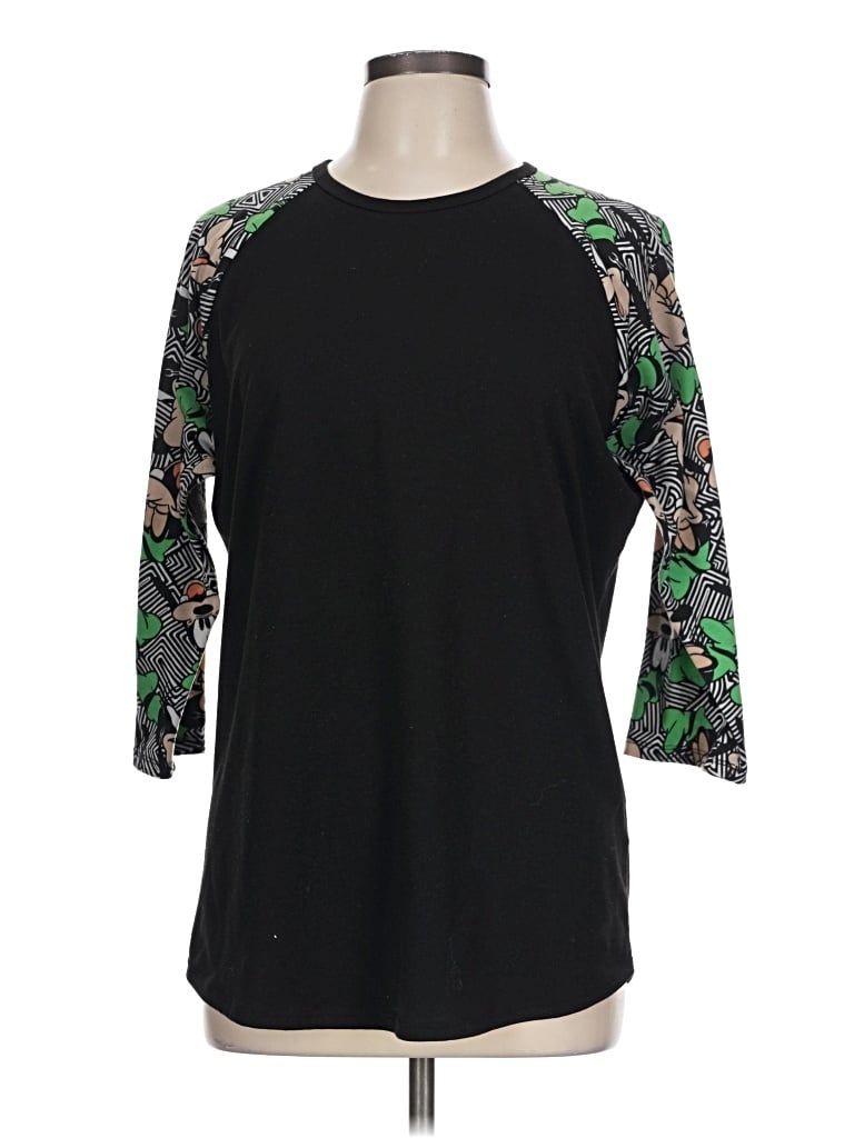 Pre-owned Lularoe 3/4 Sleeve T-shirt In Black