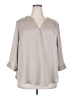 Torrid 100% Polyester Gray 3/4 Sleeve Blouse Size 2X Plus (2) - photo 1