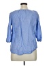 Intro 100% Cotton Blue 3/4 Sleeve Blouse Size XL Petite - photo 2
