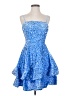 Unbranded 100% Polyester Stars Blue Cocktail Dress Size 4 - photo 1