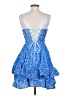 Unbranded 100% Polyester Stars Blue Cocktail Dress Size 4 - photo 2