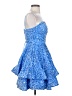Unbranded 100% Polyester Stars Blue Cocktail Dress Size 4 - photo 4